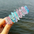 HZ Good Sell Crystal 8cm Spring Hairpin Bohemian Bride's Make-up Party Dress up Natural Blue pink Crystal Hairband Brides Hair Combs