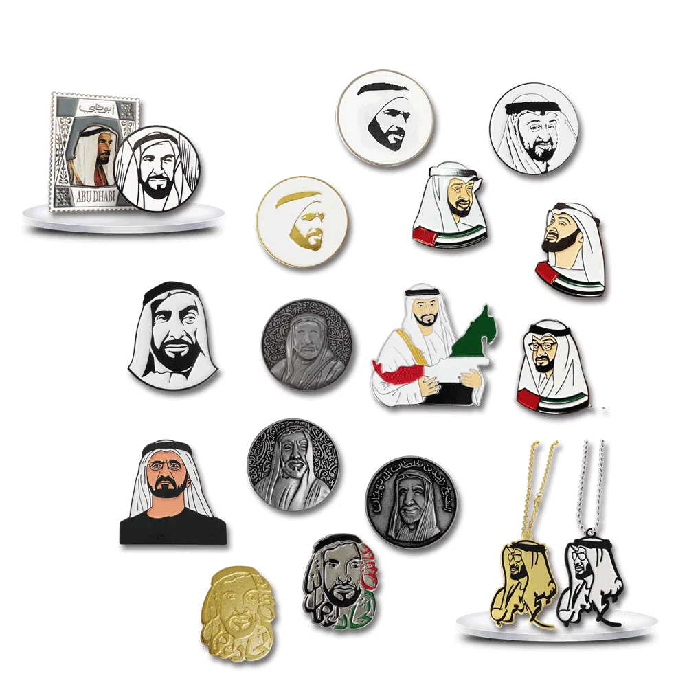 Ready to Ship 2025 New Arrivals UAE Sheikhs Designs Metal Enamel Pins UAE National Day Magnetic Badge