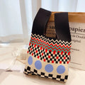 Women Girls Tote Bag Handmade Knit Handbag Niche Design Knot Wrist Bag Casual Color Shoulder Reusable Shopping Bags