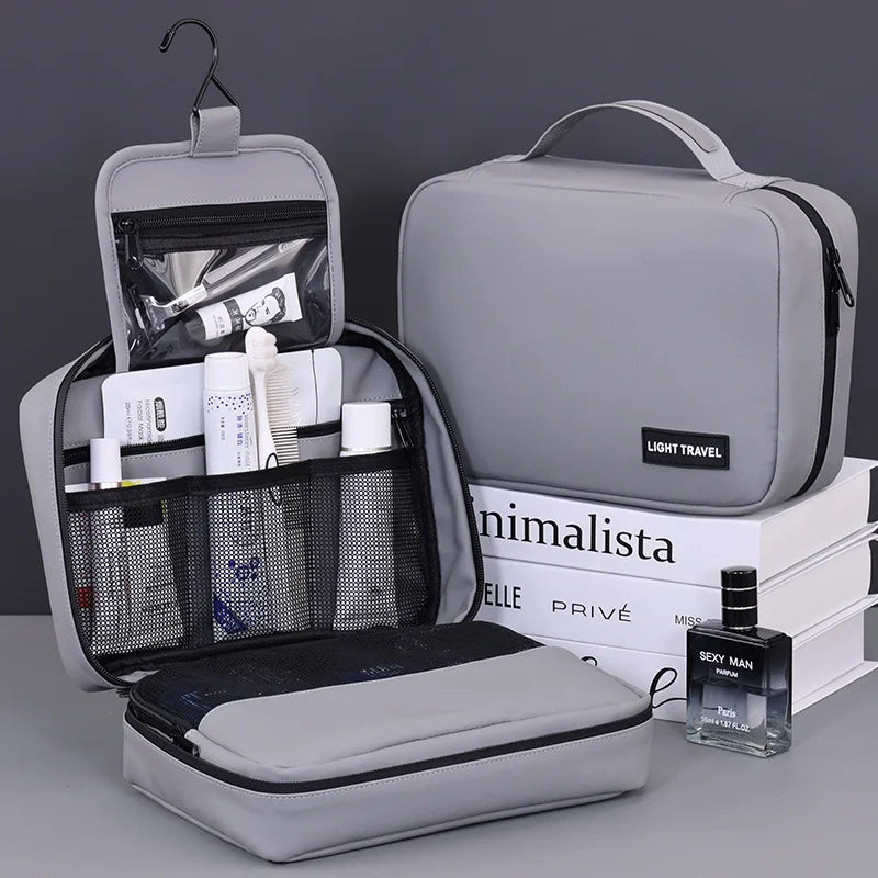Portable Design Men's Toiletry Organizer Large Capacity Wet Dry Separation Cosmetic Case