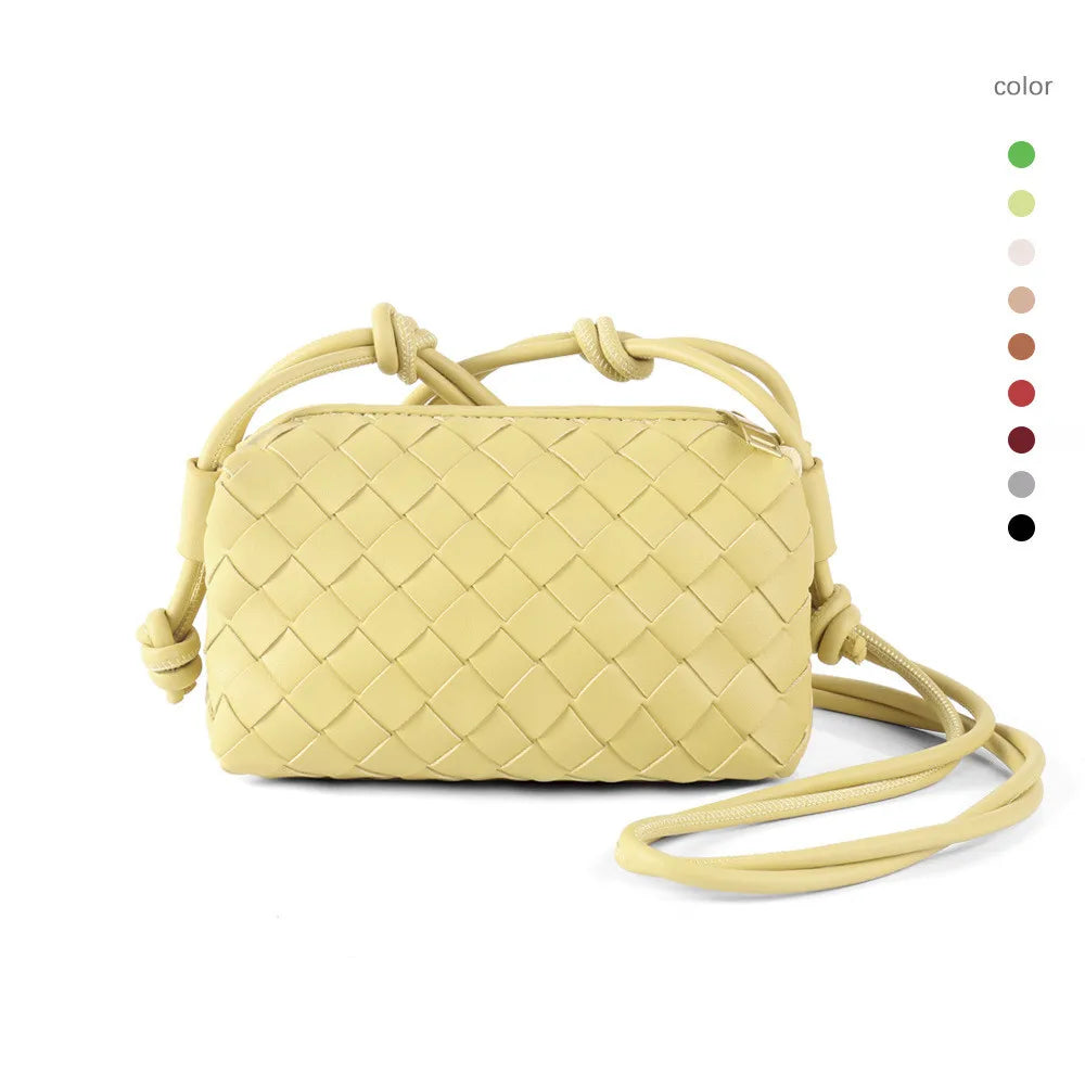 Trending Products 2026 New Arrivals Fashion Handmade Pu Leather Shoulder Crossbody Woven Leather Tote Bags for Women