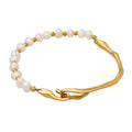 Wholesale 18K Gold Plated Stainless Steel Beaded Zircon Bracelet New Designs Women's Trendy Geometric Bangle Jewelry Anniversary