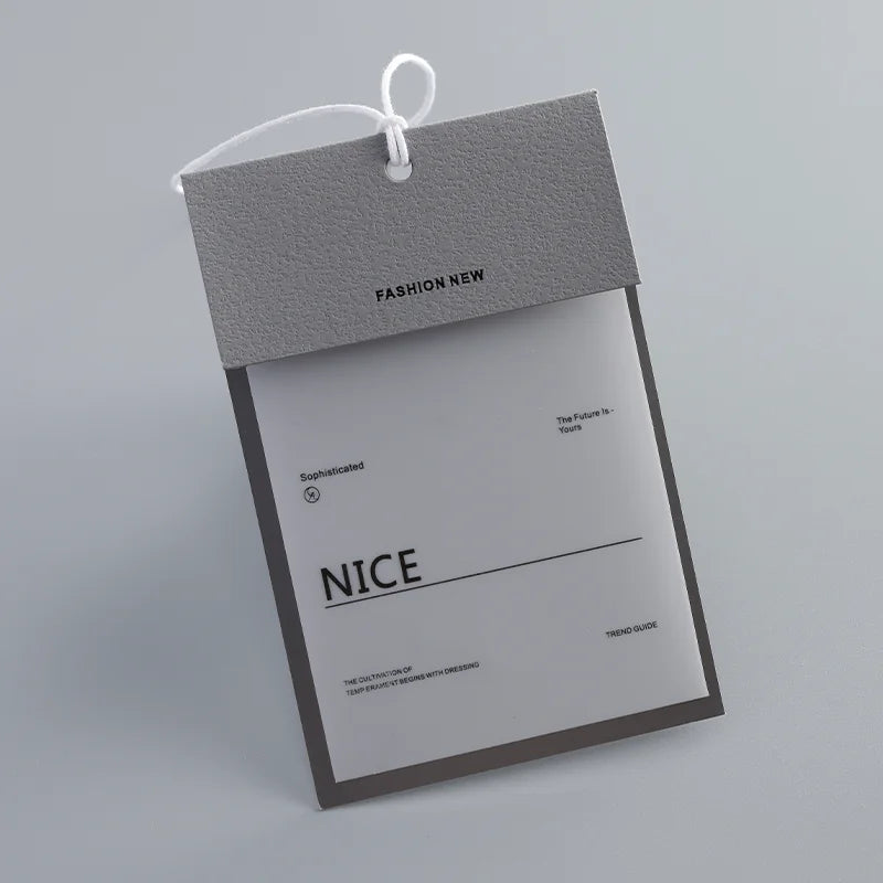 Fashion Embossed Swing Paper Tags Luxury Matte LOGO Hangtags Clothing Custom Hang Tag for Garment Brand