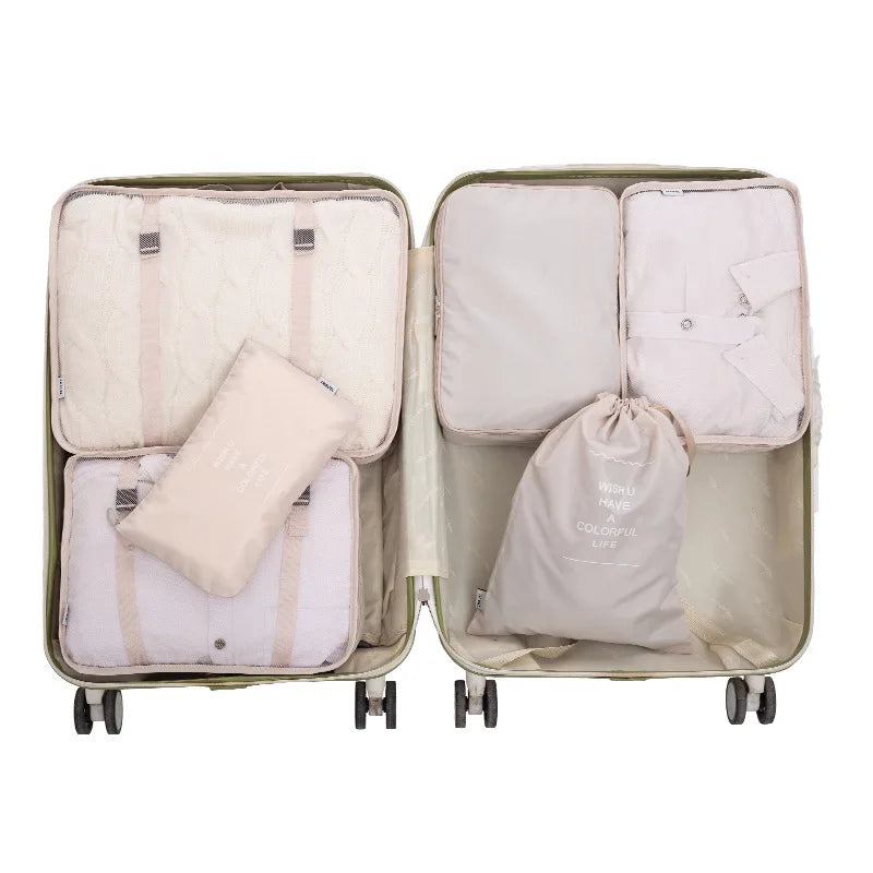 Waterproof 6pcs/sets High Capacity Thicken Travel Bags Packing Cube Portable Clothing Sorting Organizer Luggage Sets