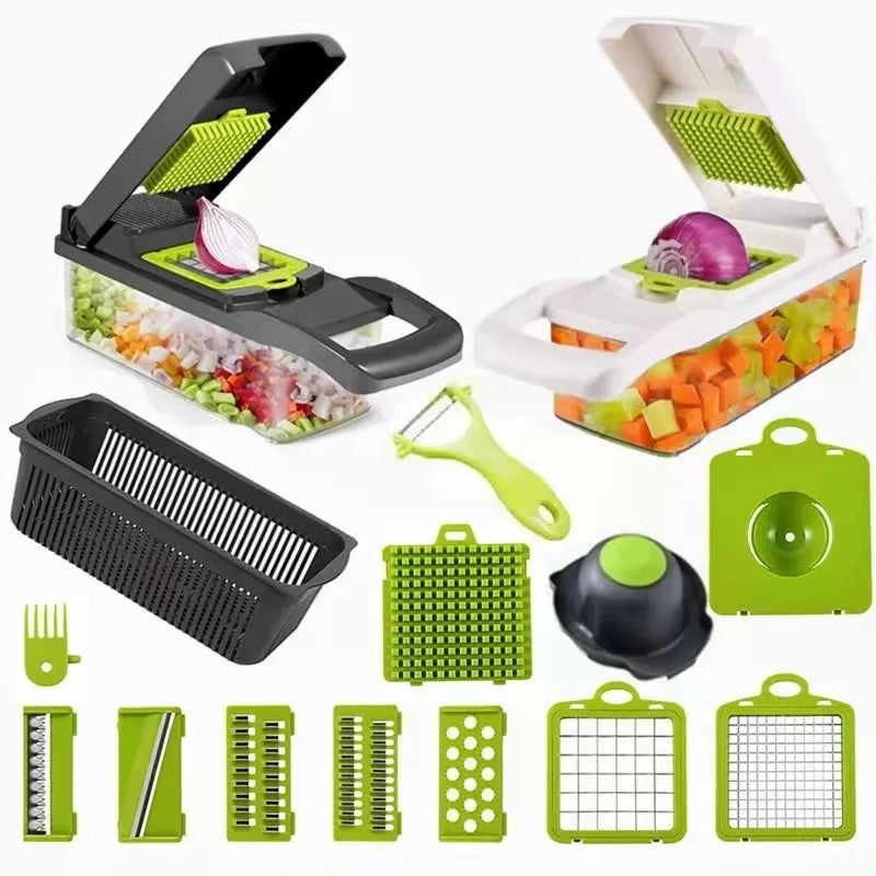 Hot Selling Kitchen Multi 12 in 1 Manual  Fruit Vegetable Cutter Onion Dicer Veggie Slicer Vegetable Chopper