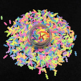 Fluorescent Candy Christmas Decorations Shape Mix Glitter Wholesale Bulk Neon Polyester Glitter 500G for Nail Arts Crafts