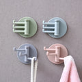 Multifunctional No Trace Kitchen & Bathroom Wall Hook 3 Branch Rotating Design Nail-Free Sticky Hook for Home Use