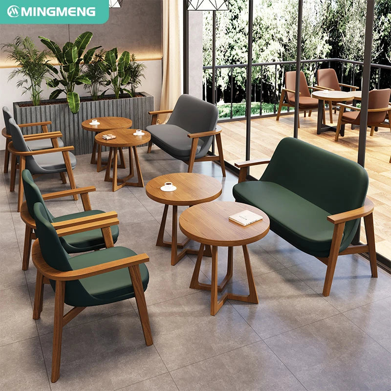 Modern Restaurant Furniture Sofa Seats Cafeteria Cafe Table and Chairs Set
