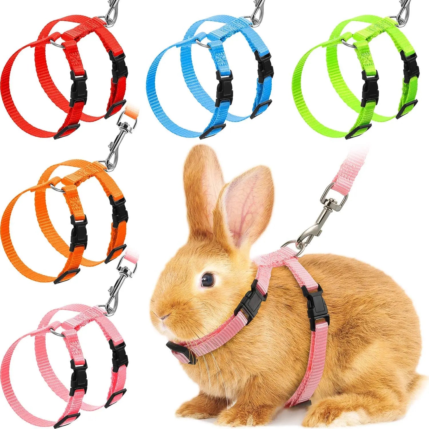 Adjustable Rabbit Harness Leash Bunny Harness Leash  Pet Walk Running Jogging Rope  Bunny Cat Small Pet Animals Harness Leash