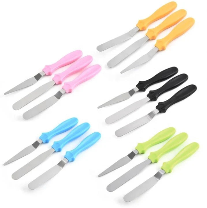 Hot Seller Three-piece Household Baking Tool Stainless Steel Butter Cake Decorating Spatula