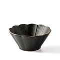 Japanese Ramen Bowl with Gold Rim Eco-Friendly Ceramic Matte Black Dinner Dishes and Sauce Dishes for Restaurant Hotel Use