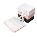 Custom Brand Eco-Friendly Flat Pack Skin Care Gift Box Folding Magnetic Cosmetic Packaging Handle UV Logo Rigid Use for Socks