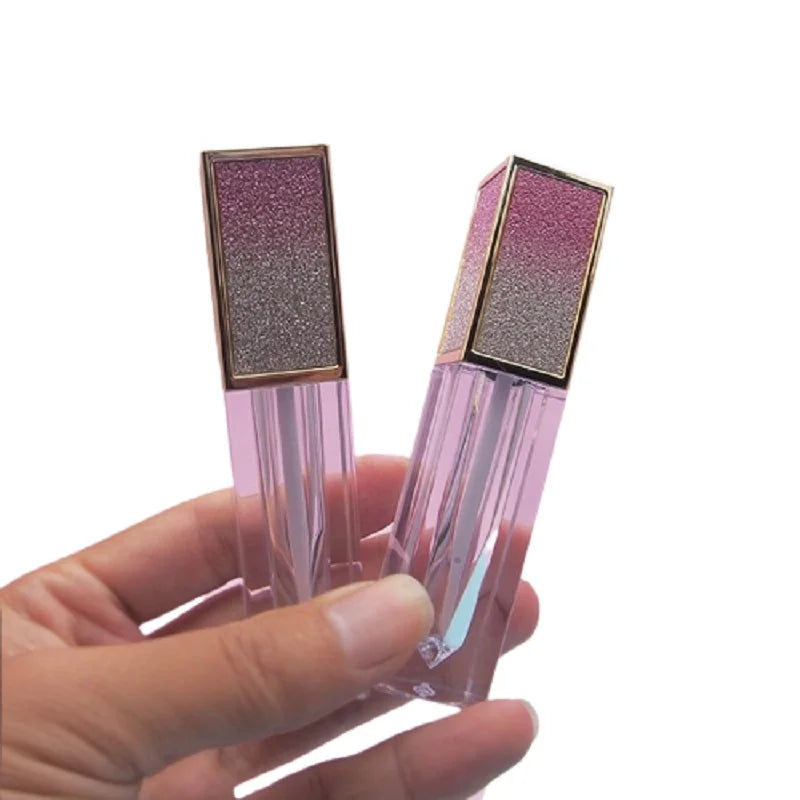 Liquid Lipstick Wand Bottle Shiny Glitter Luxury Design Custom Logo 5ML Empty Square Lip Tint Lip Gloss Packaging Tube Container