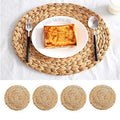 Woven Round Mat Made of Water Hyacinth Dining Table Insulation Drainage Mat Cup Bowl Mat