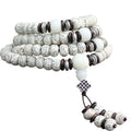 108 Black and White Bodhi Seed Lotus Necklace Natural Buddhist Prayers Mala Necklace Beaded Bracelets