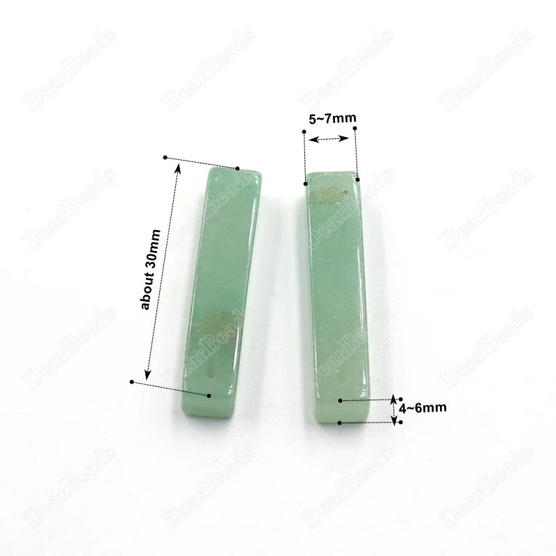 Natural Gemstone Rectangular Strip Stone Cuboid Shape Pendants for Earrings