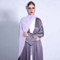 2021 Women Islamic Clothing Muslim Dress Rhinestone Bell Sleeve Abaya Latest Open Silk Satin Abaya Kimono With Belt