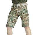 Men's Outdoor Camouflage Shorts Hiking Elastic Multi-bag Tactical Pants Waterproof Quick-drying Cotton Blend CS Training