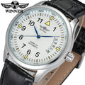 Watch China Mens Case Fashion Black Leather Business White Strap Customized Glass Automatic Wrist Watch