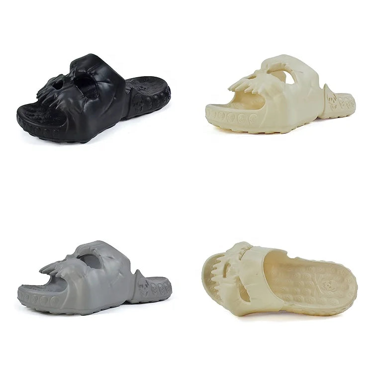 New Personalized Skull Design Men Slippers Lightweight Flat Anti-Slip Shoes for Women Men Home Casual Shoes Wholesale