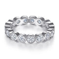 Simple Oval Shape 6*8mm Rhodium Plated Thick 18K Gold Plated 925 Sterling Silver Engagement Wedding Ring