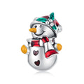 Exquisite 925 Sterling Silver Snowman Charm Bead Christmas Jewelry for Women Fit Bracelet DIY Fine Pendants & Charms-SCC2415