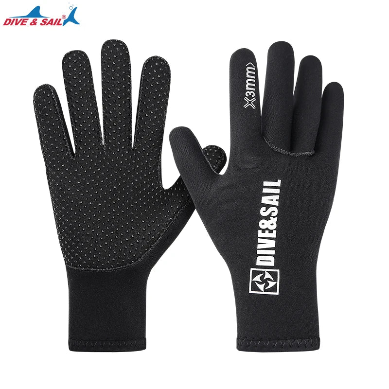 New 3mm Neoprene Five Finger Gloves UV Protection Waterproof Stretch Keep Warm Diving Equipment Winter Diving Gloves