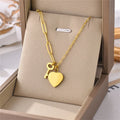 Wholesale New High Quality Stainless Steel 18k Gold Plated Hip Hop Cute Love Pendant Key Necklaces