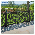 Custom Modern Aluminum Laser Cut Fences & Gate Powder Coated Privacy Trellis for Building Projects 3D Modeling Heat Treated Wood