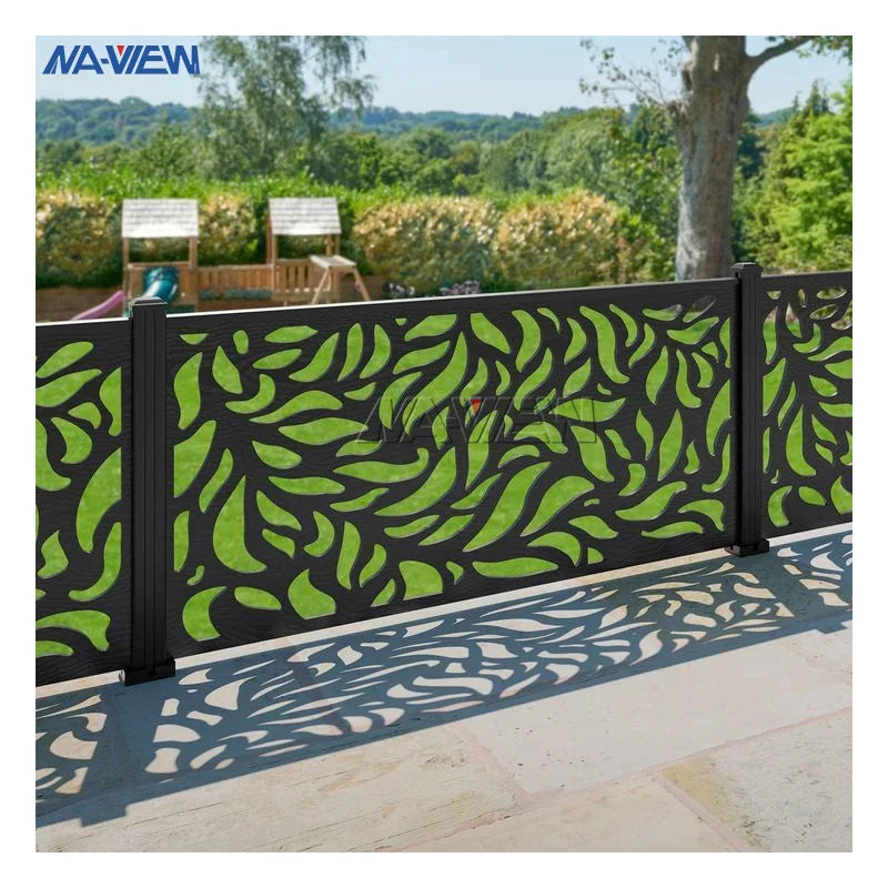 Custom Modern Aluminum Laser Cut Fences & Gate Powder Coated Privacy Trellis for Building Projects 3D Modeling Heat Treated Wood