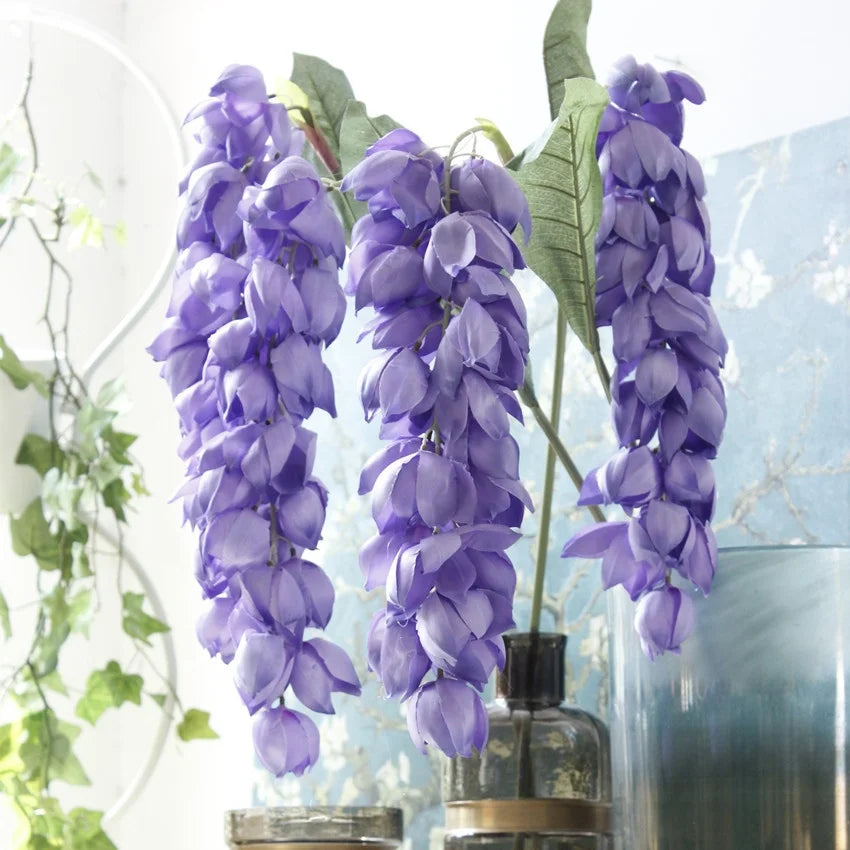 E-22100 Hot Sale New Product Artificial Wedding Floral Wisteria Flower Photo Props Background Flowers Silk Lantern  Floral