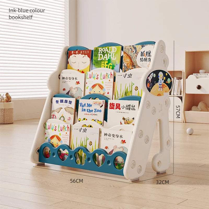 Modern 2025 Bookcases for Kids Plastic Storage Bookshelf for Preschoolers Bedroom Dining School Hotel Home Furniture