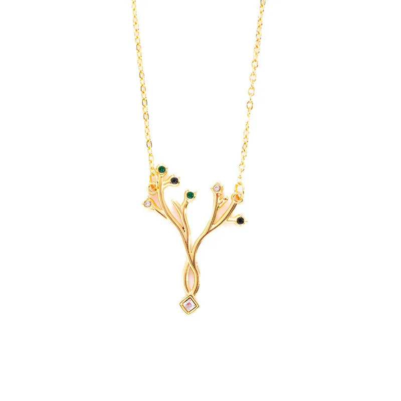 French Style High-end Tree of Life Pendant Exquisite Small Stainless Steel Chain Design Light Luxury Niche Necklace