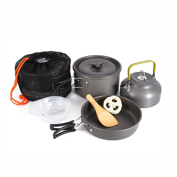 Free Custom Logo Ultralight Aluminum Pot Pan Pure Titanium Cook Set