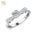 Mylove Bow Tie Ring Marriage Proposal Six Clawed Personalizado Anillo De Piedra Mossan Moissanite Engagement Ring for Women