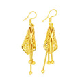 Trendy Leaves Earrings Bohemia Long Hollow Earring Women Jewelry Vietnam Shajin Tassel 24K Gold Plated Earrings