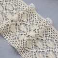 Wide Pure Cotton Crochet Lace Trim Vintage Sunburst Geometric Guipure Boho Natural Edging for Clothing