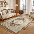 Large Size Persian Area Rug 750 Gsm Crystal Velvet High-Density Durable Indoor Carpet Mat for Living Room Bedroom Reading Nook