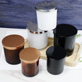 Professional Empty Glass Candle Jars Luxury Round Matte Black White Transparent with Lid for Gifts Capacities Ranging 200ml