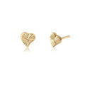 LOZRUNVE 925 Silver Elegant Tiny Patterm Texture Minimal Heart Stud Earring