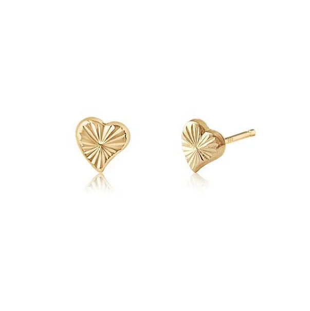 LOZRUNVE 925 Silver Elegant Tiny Patterm Texture Minimal Heart Stud Earring
