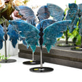 Wholesale Natural Blue Apatite Butterfly Wings Carving Healing Stones Crystal Butterfly Wing Carving Gifts