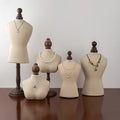 Luxury Jewelry Bust 3D Beige Linen Jewelry Mannequin Display Stand for Shopping Mall Window Display