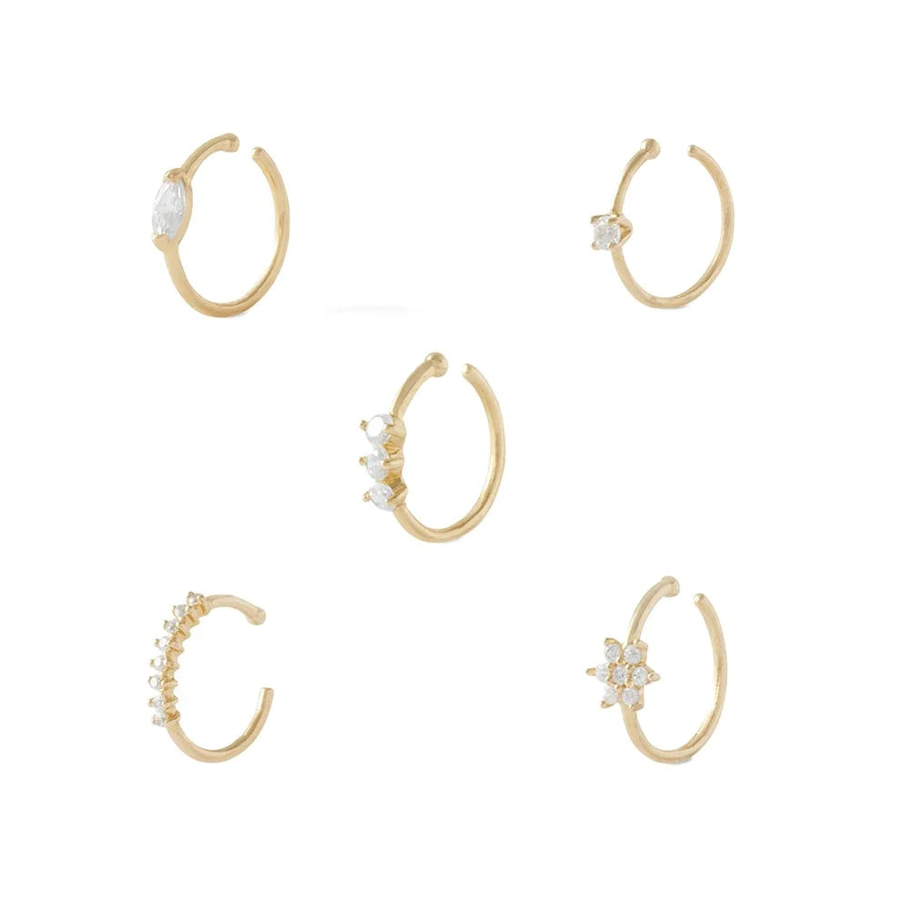 Rainbowking Stylish Design Diamond Full Body Piercing Jewelry Nose Ring Nose Stud Earrings for Everyday Wear