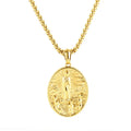 Christian 18k Gold Stainless Steel Catholic Medals Religious Necklaces Mary Virgin Our Lady Fashion Pendant Jewelry