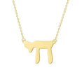 Trendy 18K Gold Jewish Jewelry Tiny Hebrew Letter Chai Necklace Jewish Chai Symbol of Life Pendant Necklace for Women