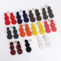 Bohemian Red Seed Beaded Dangle Earrings Fashion Statement Drop Beaded Earrings for Women