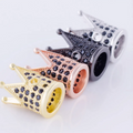 Brass Zircon Crown Shape Screw Clasps for Chain Necklace Gold Plated Carabiner for Jewelry Making From CN/GUA