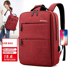 OMASKA Free Sample Business Backpacks Large Capacity Rucksack 16 Inch Smart Nylon USB Charger Laptop Backpack