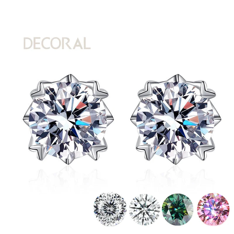 D Color 925 Sterling Silver Luxury VVS Moissanite Earrings for Women Certified Fine Jewelry with Elegant Style